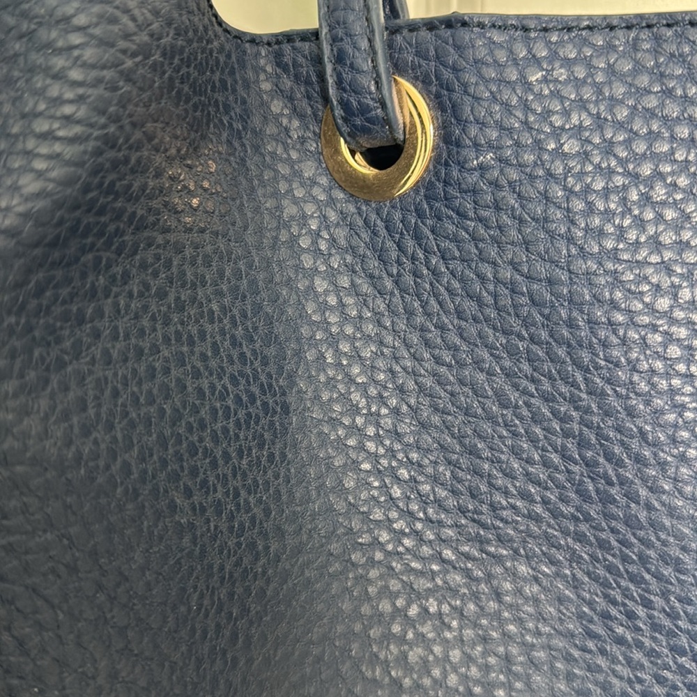 Shiraleah Chicago heavy blue leather tote - Picture 2 of 5